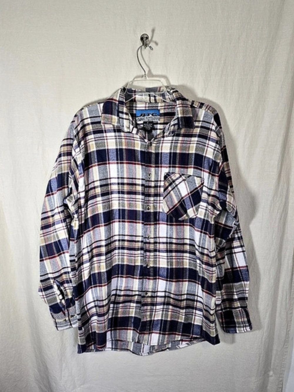 BTC Bay Trading Co Men’s Plaid Flannel Shirt Size Large